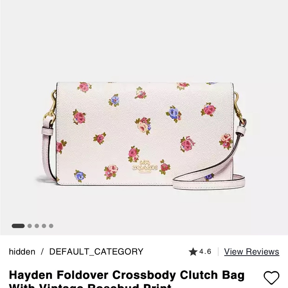 Coach Hayden Foldover Crossbody Clutch Bag With Vintage Rosebud Print